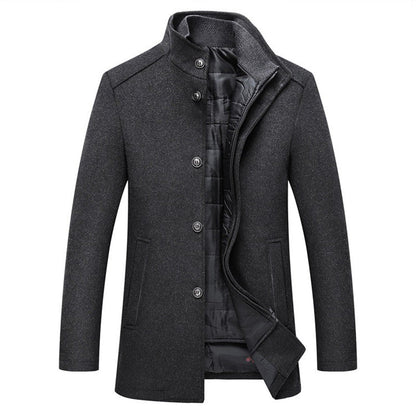 Winter Men Wool Jacket Slim Fit Thick Warm Coat - AllYearGoods