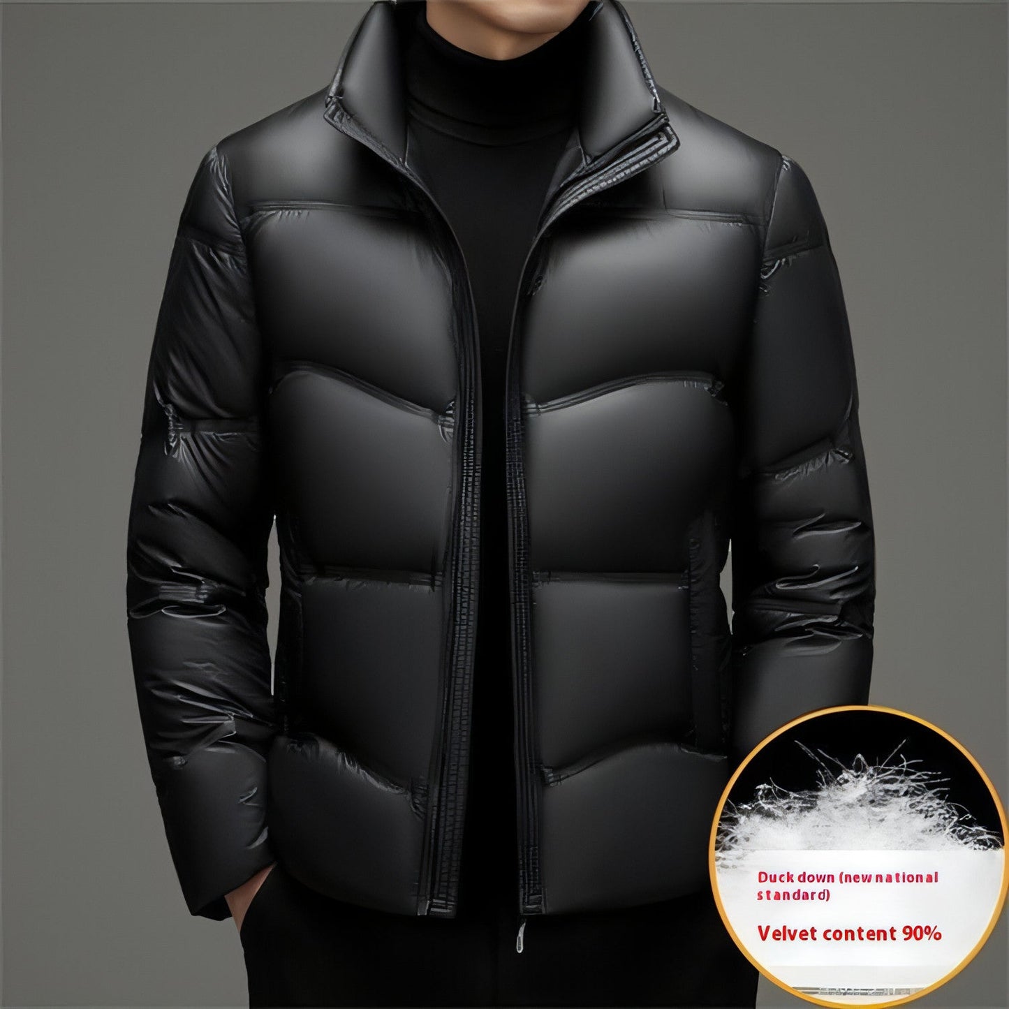 Winter Mid - old Men's Down Jacket Stand Collar Coat Thickened - AllYearGoods