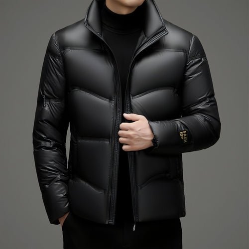Winter Mid - old Men's Down Jacket Stand Collar Coat Thickened - AllYearGoods
