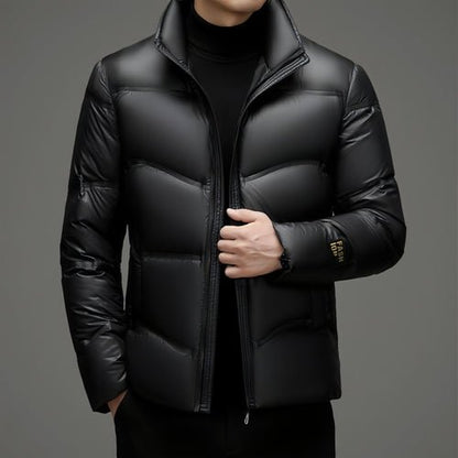 Winter Mid - old Men's Down Jacket Stand Collar Coat Thickened - AllYearGoods