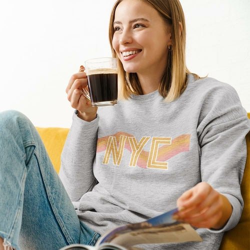 Womens NYC Retro 70's Crewneck Sweatshirt - AllYearGoods