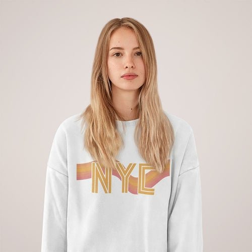 Womens NYC Retro 70's Crewneck Sweatshirt - AllYearGoods