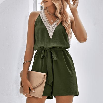 Womens Sleeveless V Neck Romper - AllYearGoods