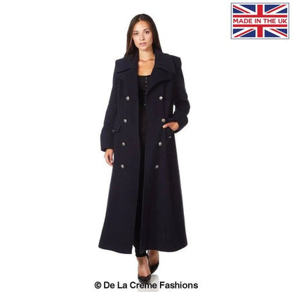 Wool Blend Double Breasted Maxi Coat (2004 - WOOL) - AllYearGoods