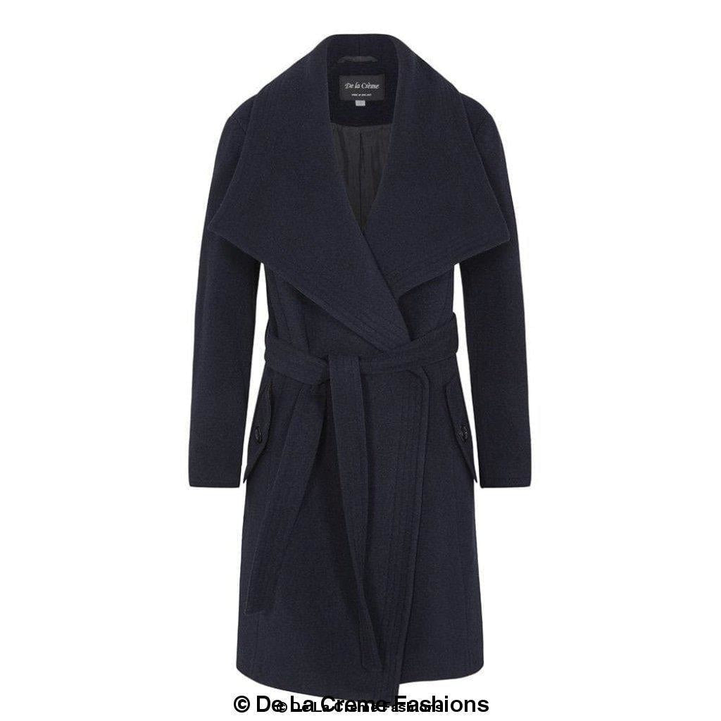Wool Blend Large Lapel Duster Coat - AllYearGoods