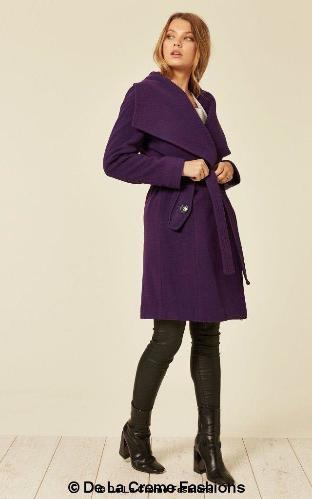 Wool Blend Large Lapel Duster Coat - AllYearGoods
