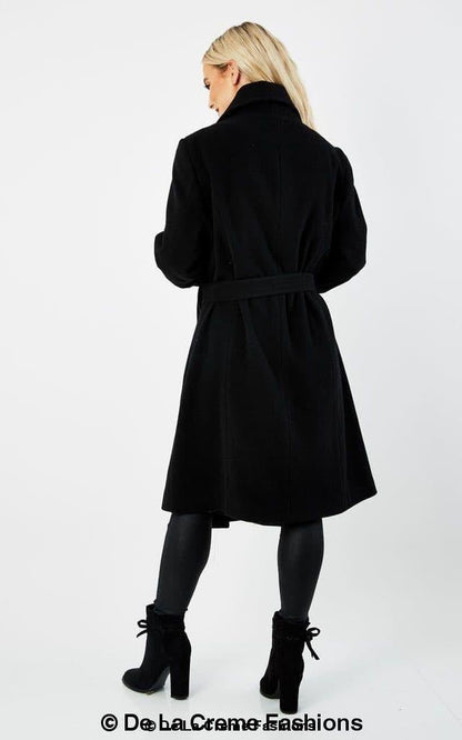Wool Blend Large Lapel Duster Coat - AllYearGoods