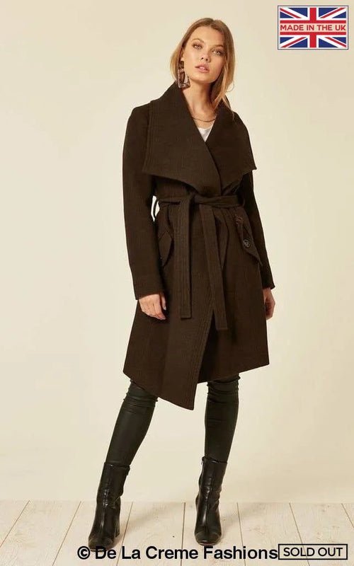 Wool Blend Large Lapel Duster Coat - AllYearGoods