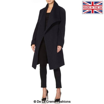 Wool Blend Large Lapel Duster Coat - AllYearGoods