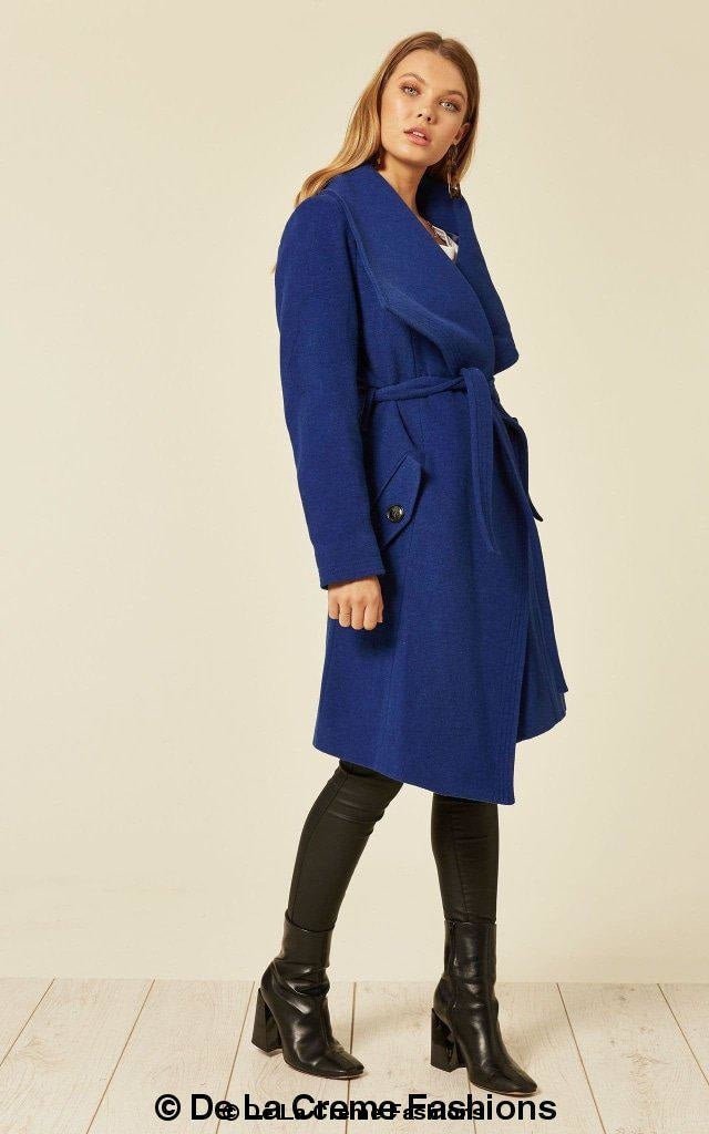 Wool Blend Large Lapel Duster Coat - AllYearGoods