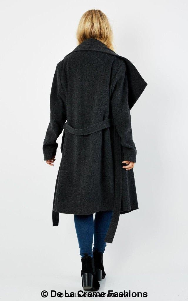 Wool Blend Large Lapel Duster Coat - AllYearGoods