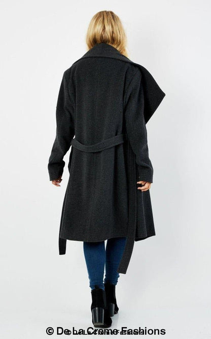 Wool Blend Large Lapel Duster Coat - AllYearGoods