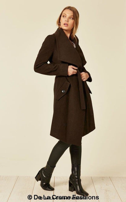 Wool Blend Large Lapel Duster Coat - AllYearGoods