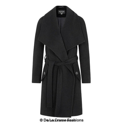 Wool Blend Large Lapel Duster Coat - AllYearGoods