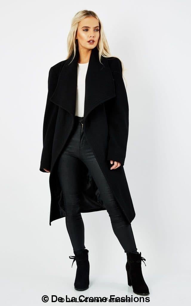 Wool Blend Large Lapel Duster Coat - AllYearGoods