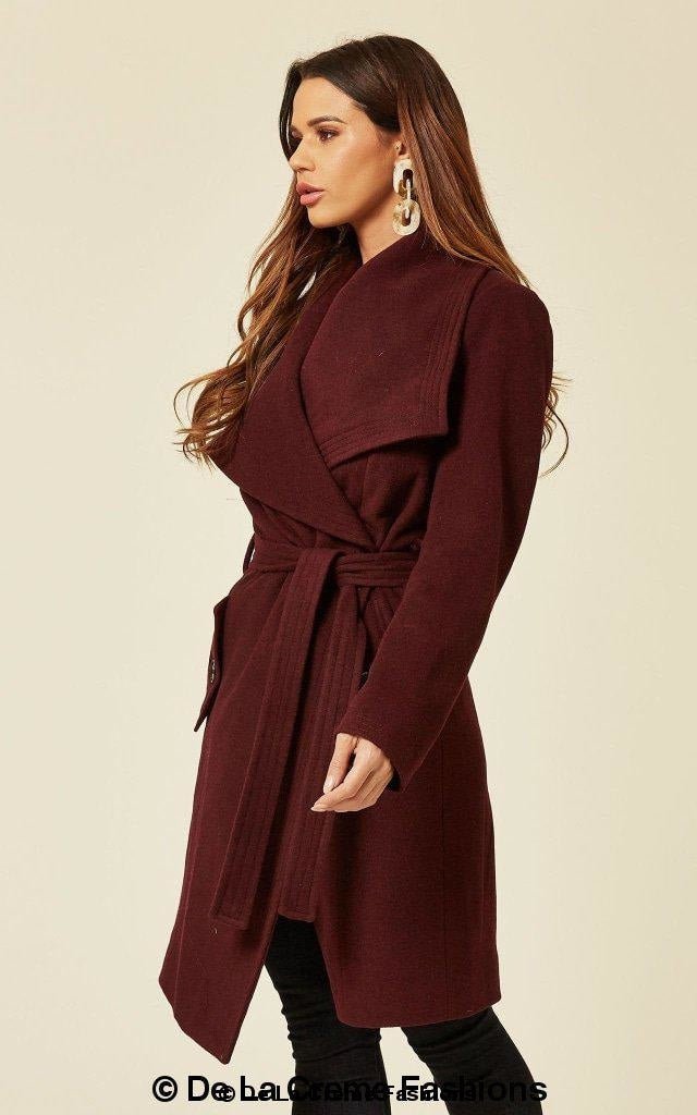 Wool Blend Large Lapel Duster Coat - AllYearGoods