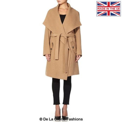 Wool Blend Large Lapel Duster Coat - AllYearGoods