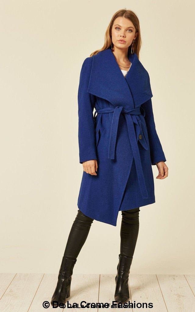 Wool Blend Large Lapel Duster Coat - AllYearGoods