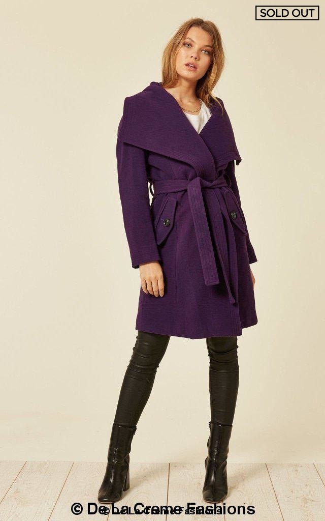 Wool Blend Large Lapel Duster Coat - AllYearGoods