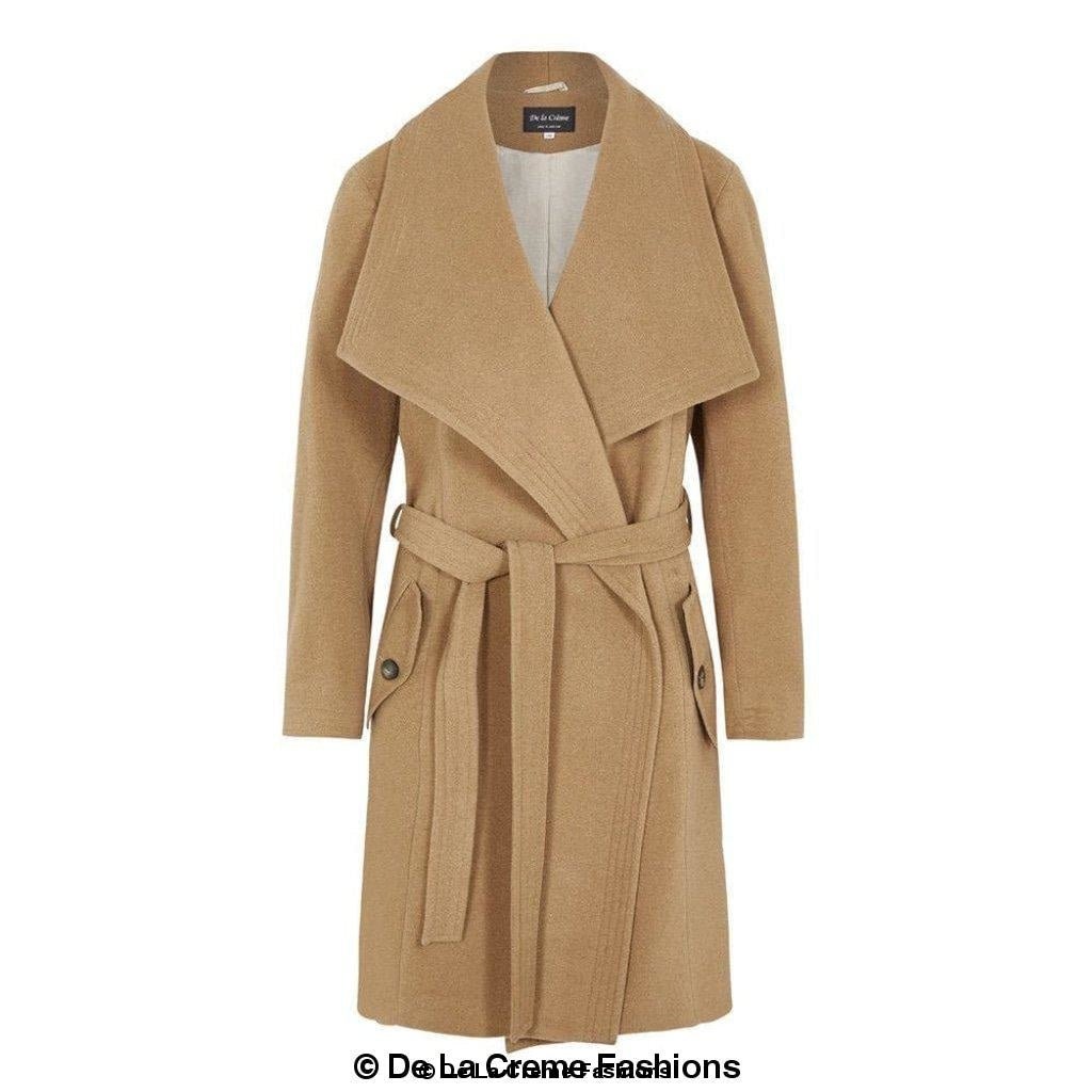 Wool Blend Large Lapel Duster Coat - AllYearGoods